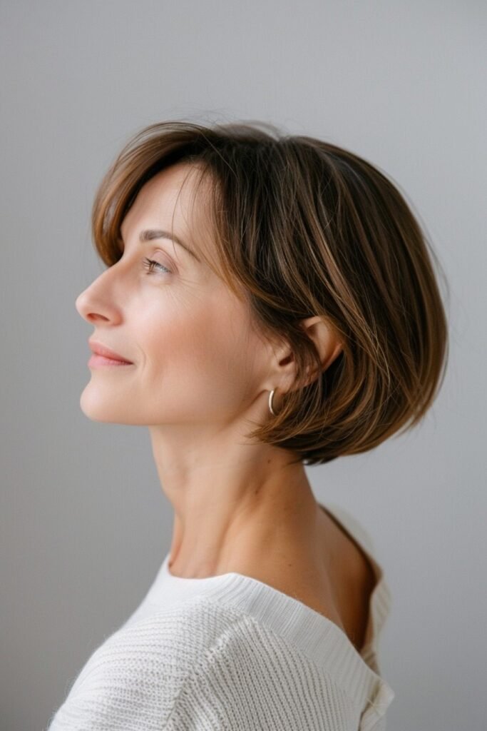 Sleek Jaw-Length Bob with Subtle Side Part