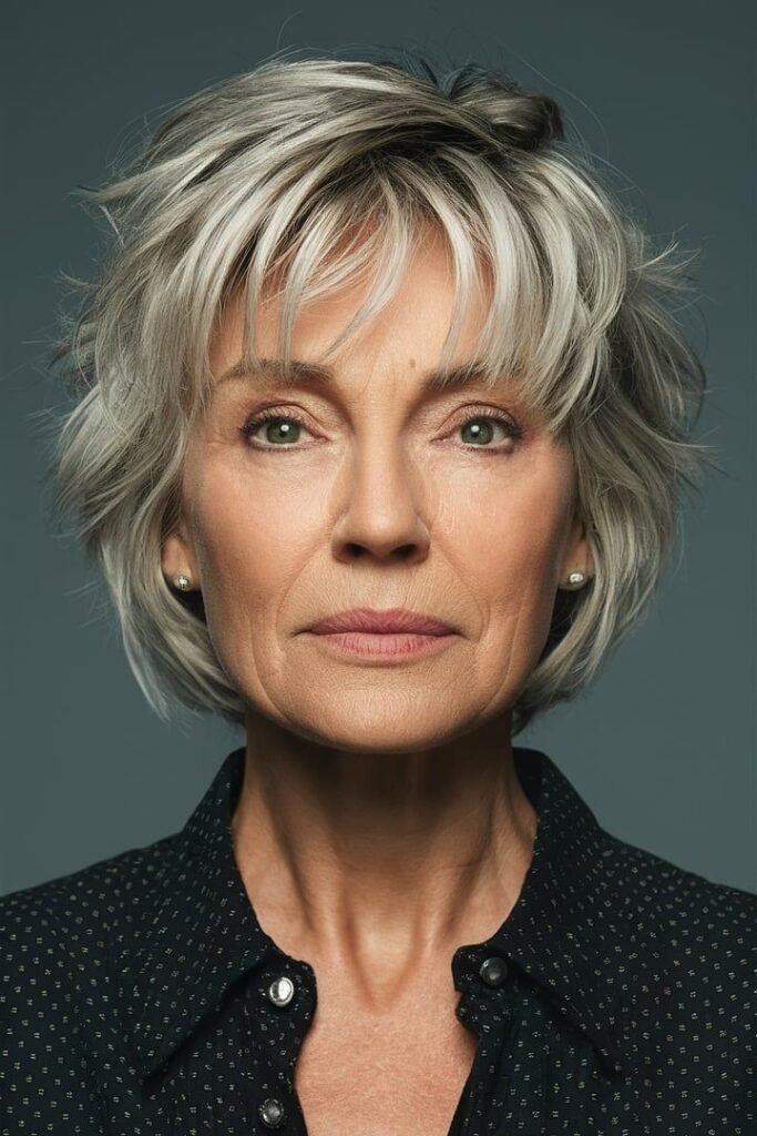 Sleek Layered Bob with Soft Wispy Bangs