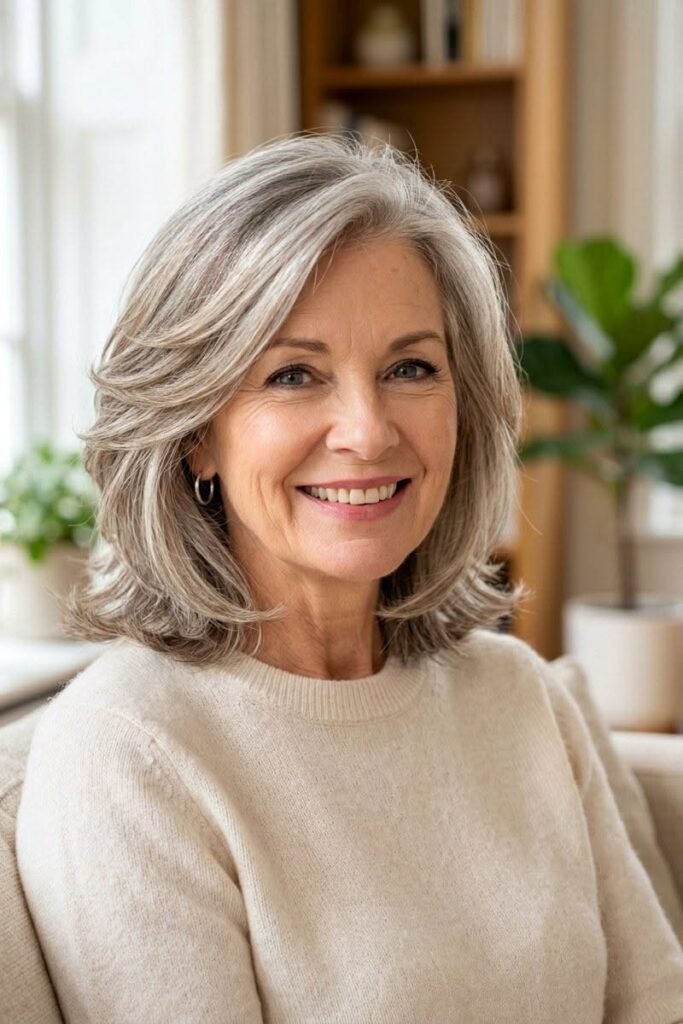 Sleek Layered Shoulder-Length Hair with Gentle Volume