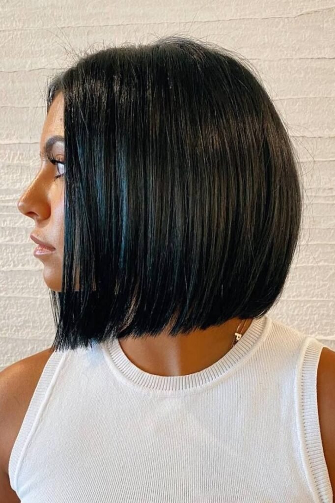 Sleek Rounded Black Bob