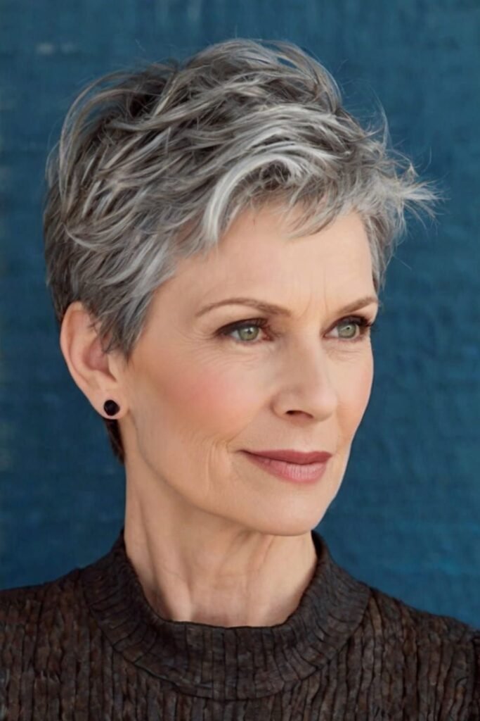 Sleek Short Cropped Pixie with Smooth Texturized Top