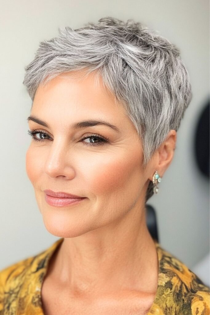 Sleek Silver Pixie with Tapered Sides