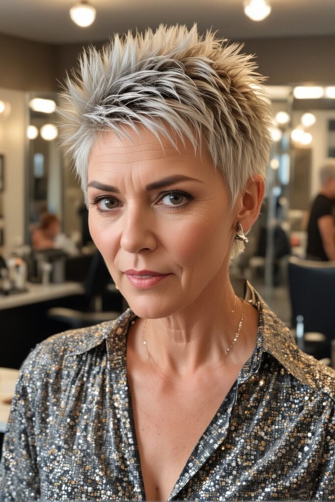 Sleek Spiky Pixie with Piece-Y Bangs