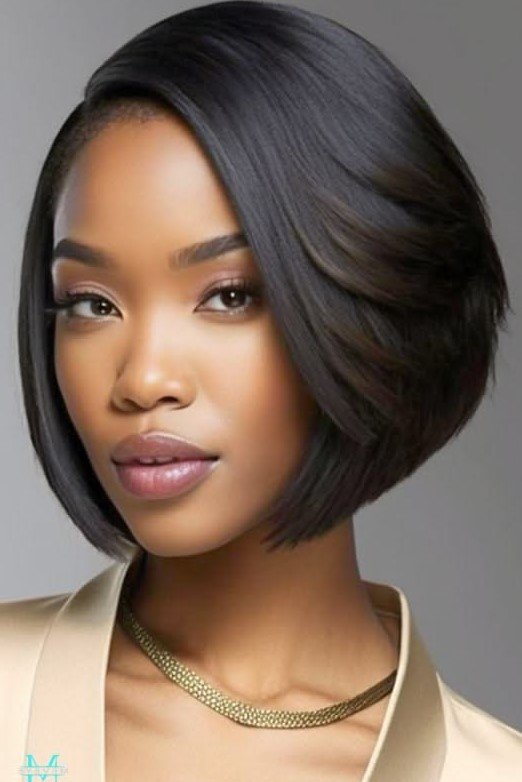 Sleek Voluminous Bob with Side Part