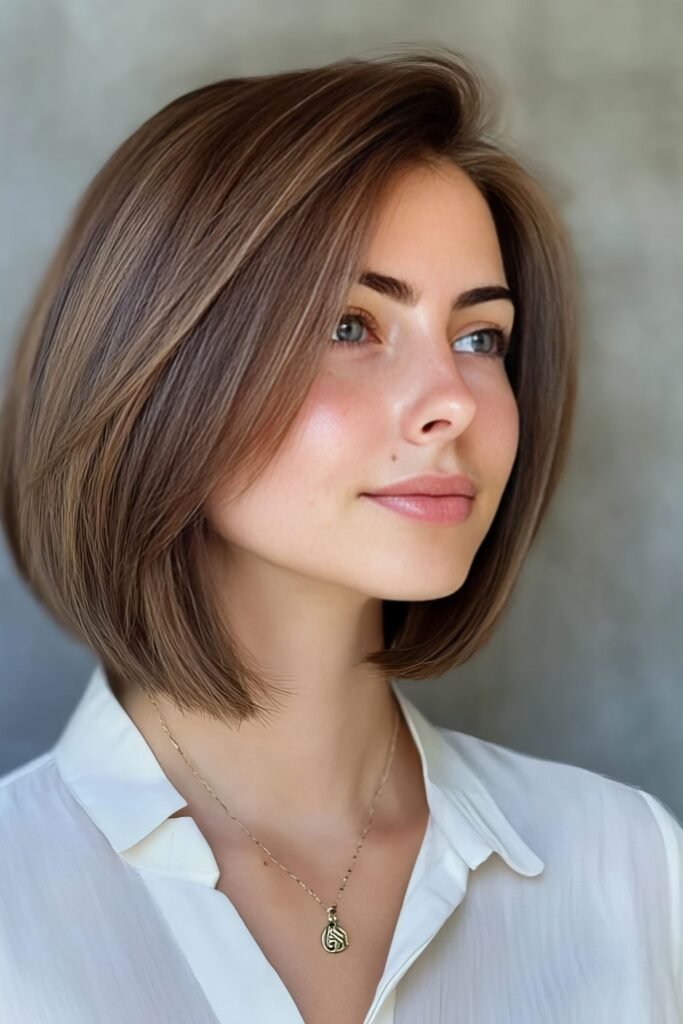  Smooth Mid-Length Bob with Subtle Layers