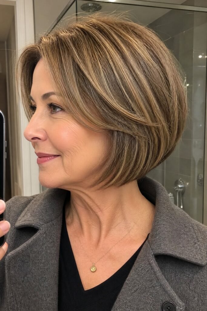 Smooth Rounded Bob with Subtle Layers