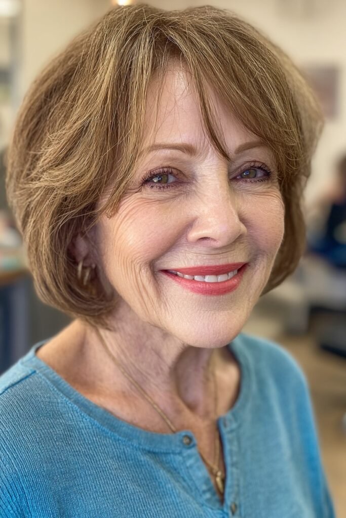 Soft Brunette Bob with Face-Framing Bangs