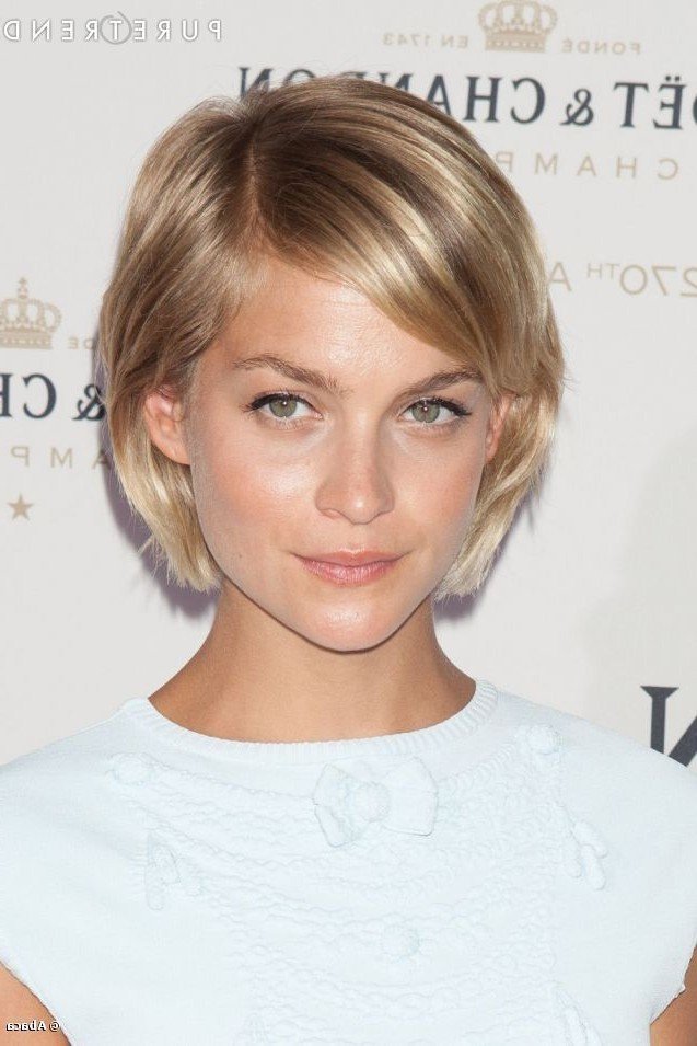 Soft Golden Bob with Deep Side Parting