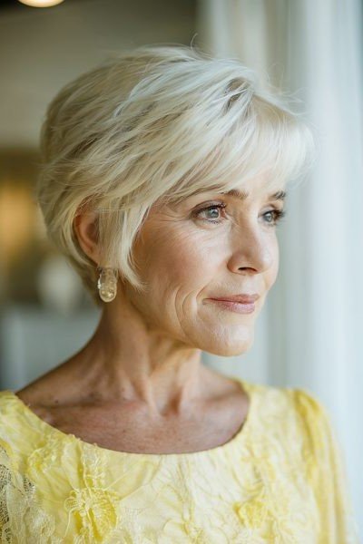 Soft Layered Blonde Pixie Bob