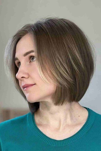 Soft Layered Bob with Curtain Bangs
