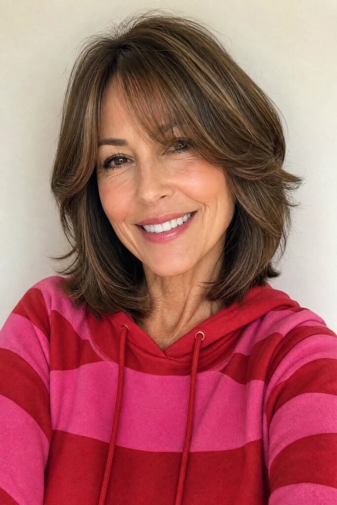 Soft Layered Bob with Curtain Bangs