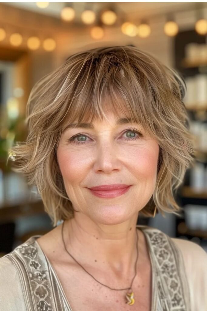 Soft Layered Bob with Face-Framing Bangs