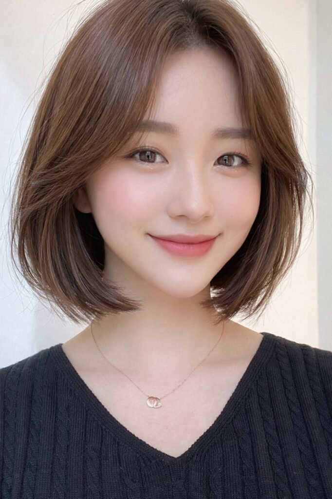 Soft Layered Bob with Side-Swept Bangs