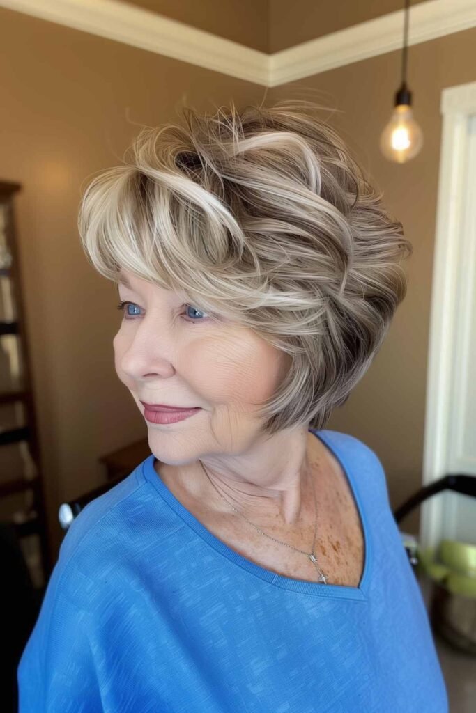 Soft Layered Bob with Voluminous Curls
