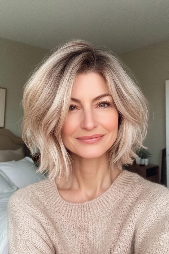 Soft Layered Bob with Wispy Ends