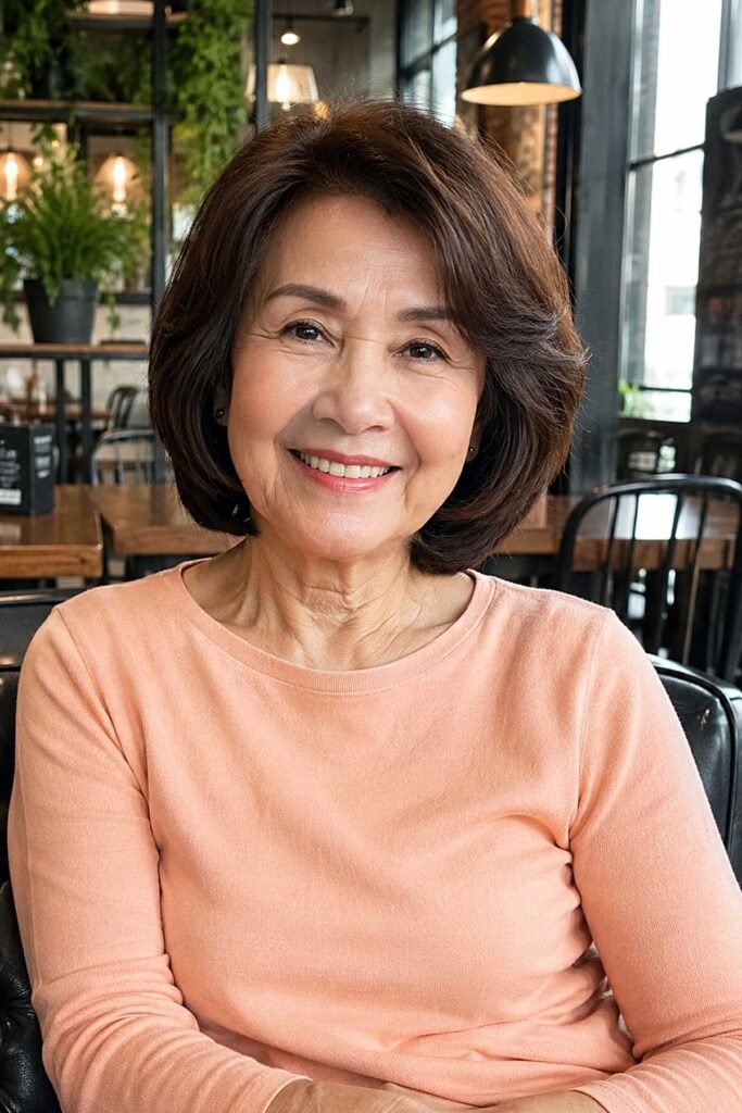 Soft Layered Brown Bob with Volume