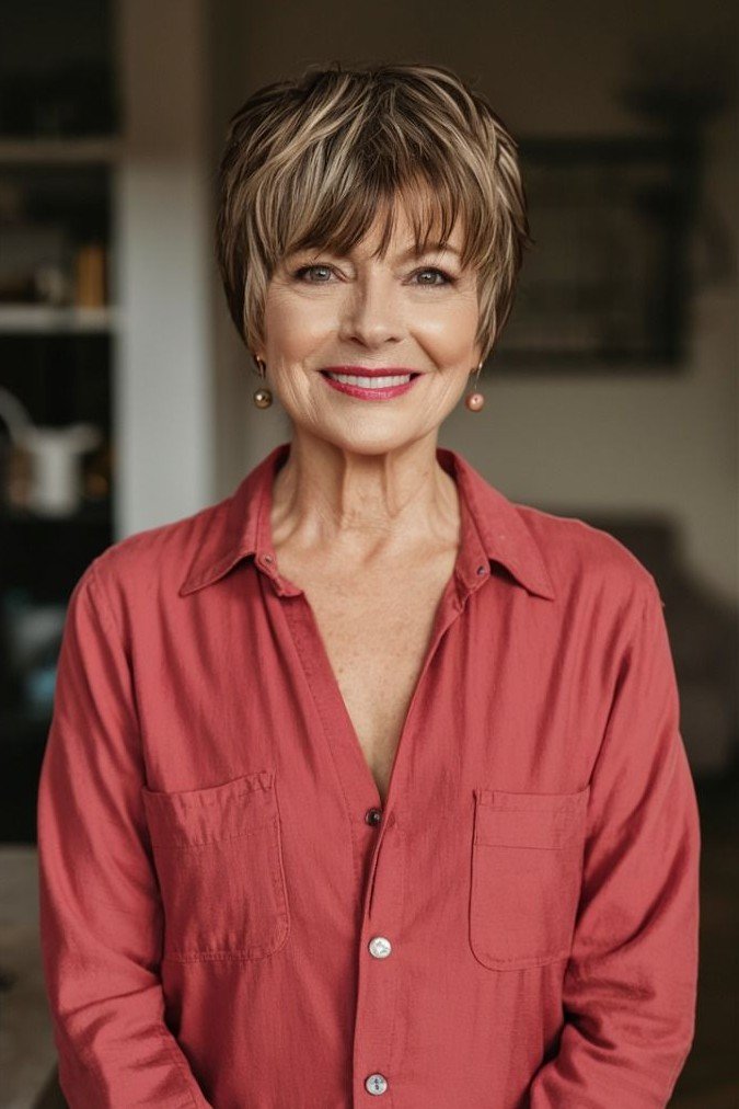 Soft Layered Sassy with Wispy Bangs