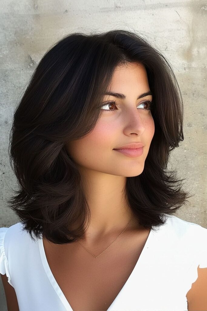 Soft Natural Layered Shoulder-Length Cut