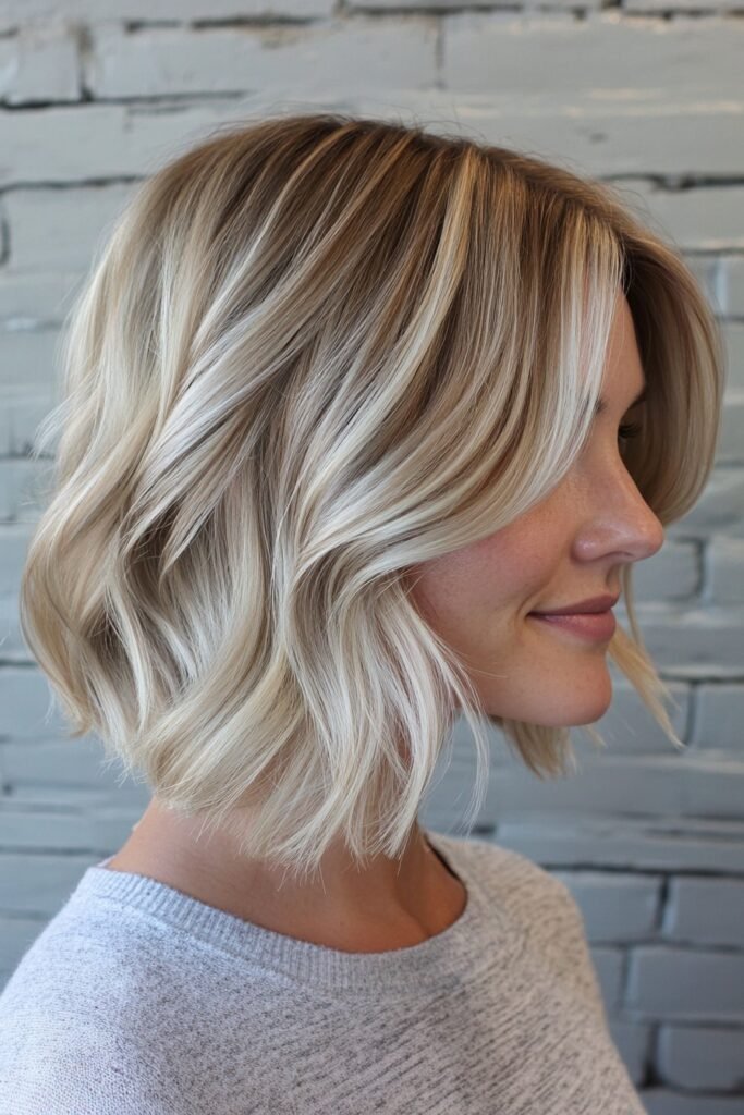 Soft Wavy Bob with Dimensional Blonde Balayage