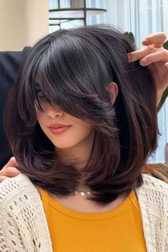 Softly Layered Brunette Shag