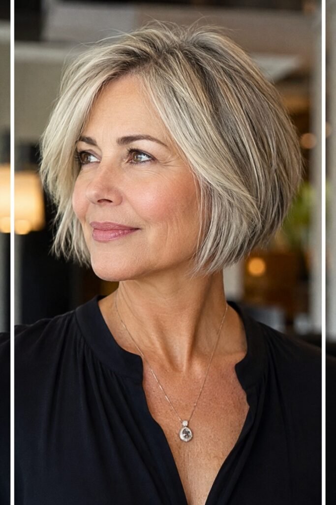 Sophisticated Layered Blonde Bob
