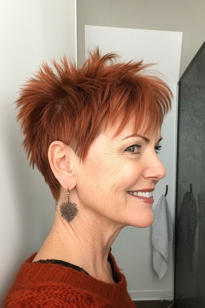 Spiky Copper Pixie Cut