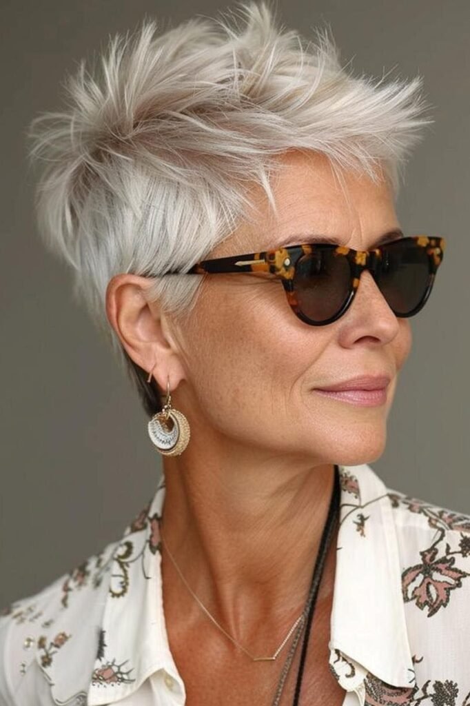 Spiky Pixie Cut with Tousled Top Layers