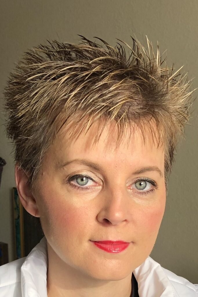 Spiky Pixie with Contrast Highlights