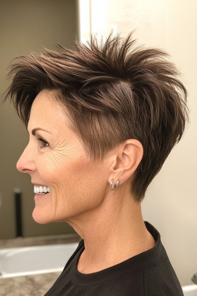 Spiky Short Cut with Tapered Sides
