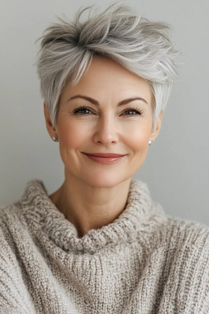 Spiky Silver Cropped Pixie
