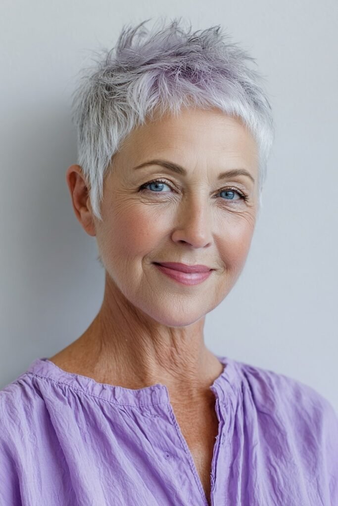 Spiky Silver Pixie Cut