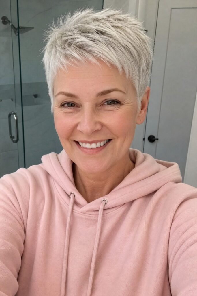 Spiky Silver Textured Pixie