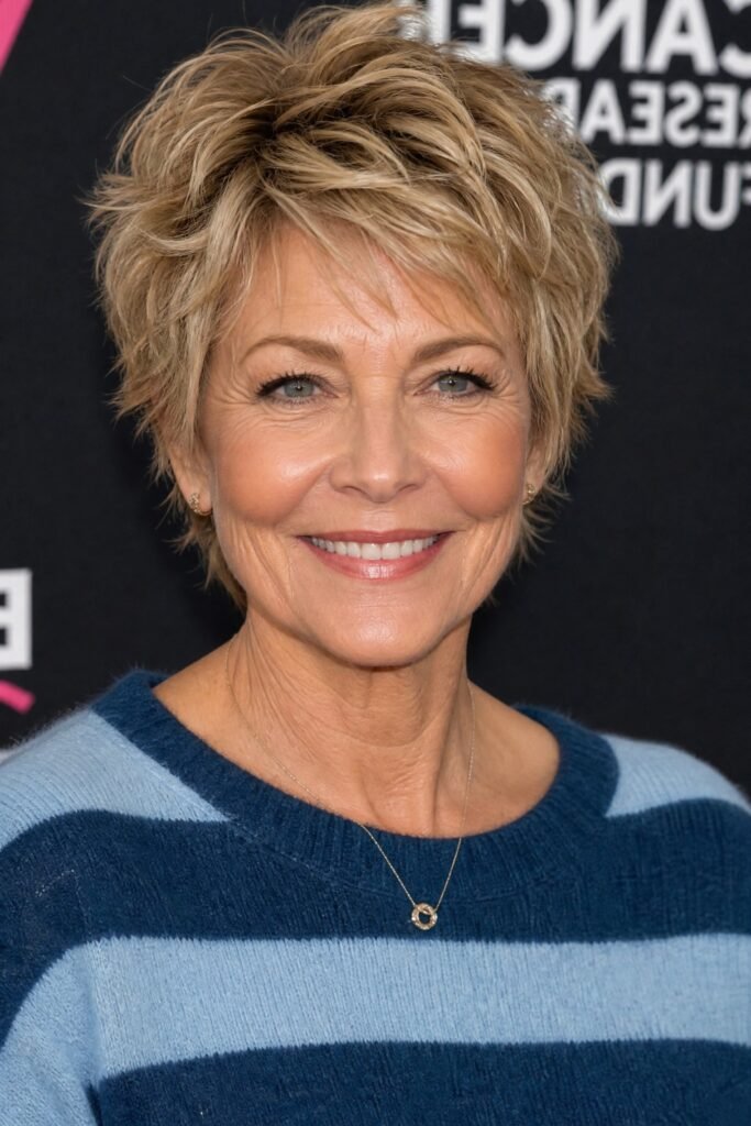 Spiky Textured Pixie Cut with Highlighted Layers