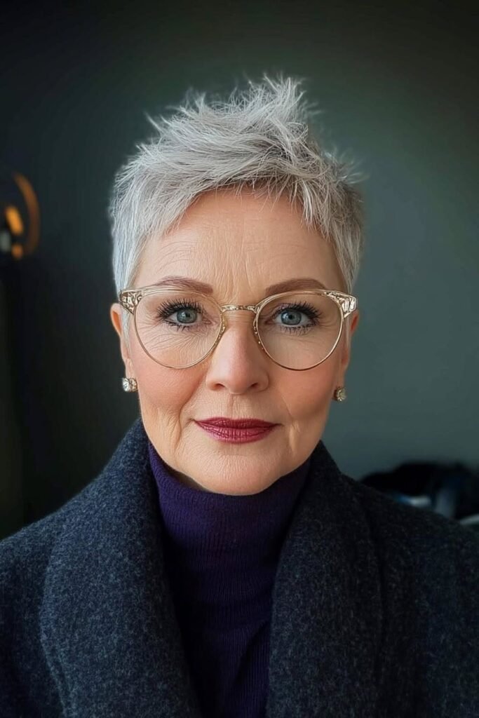 Spiky Textured Pixie with Ash Tones