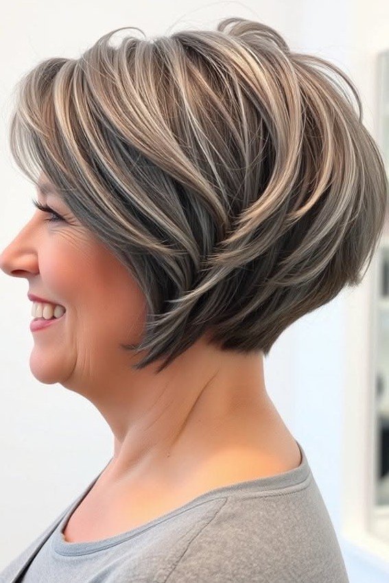 Stacked Bob with Highlighted Texture