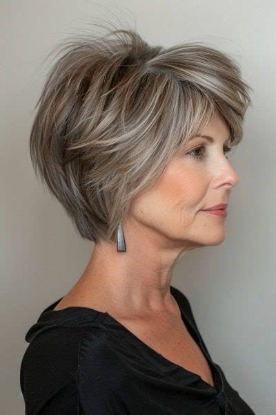 Stacked Shaggy Pixie Cut in Ash Blonde