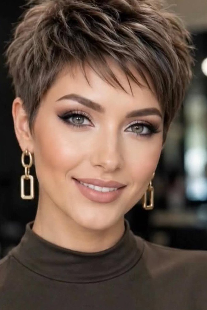 Tapered Brown Spiky with Wispy Layers