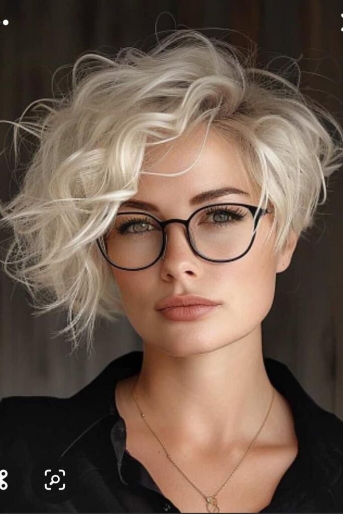 Textured Asymmetrical Bob with Voluminous Waves