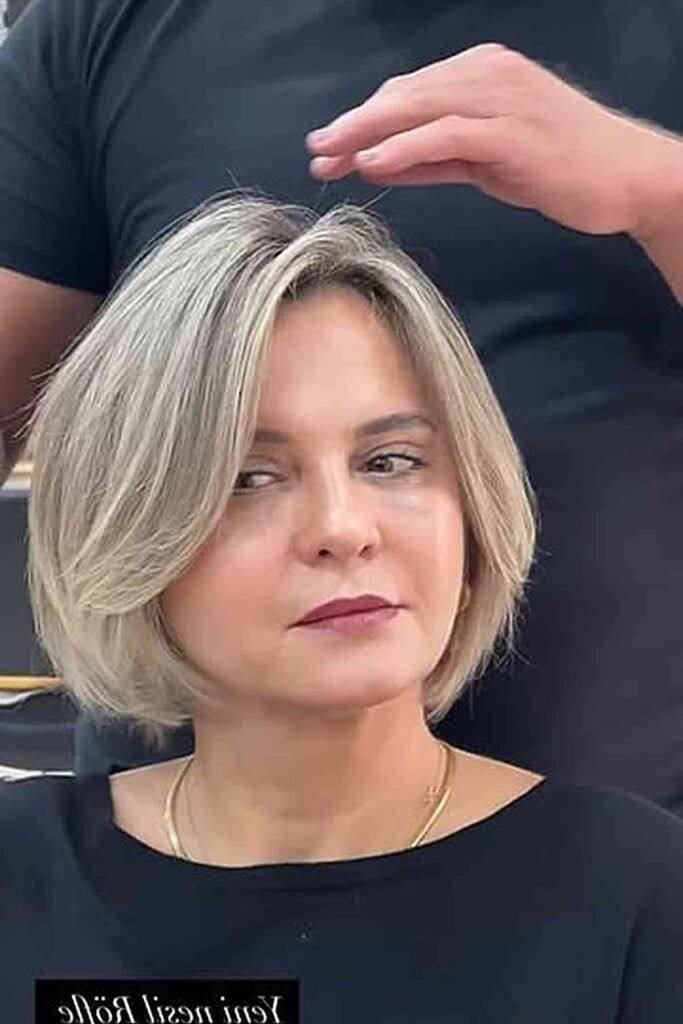 Textured Blonde Bob with Soft Waves