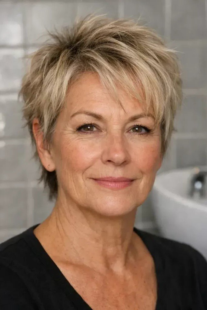 Textured Blonde Pixie Cut