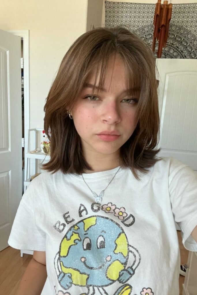 Textured Bob with Curtain Bangs