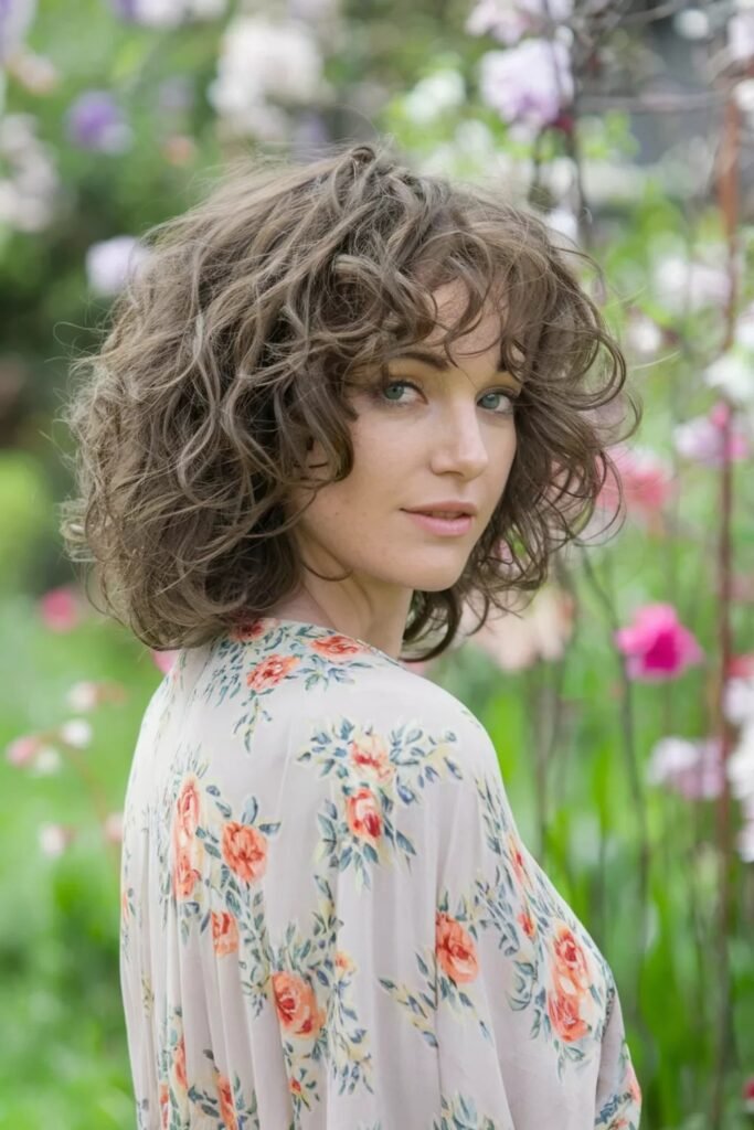 Textured Bob with Curtain Bangs