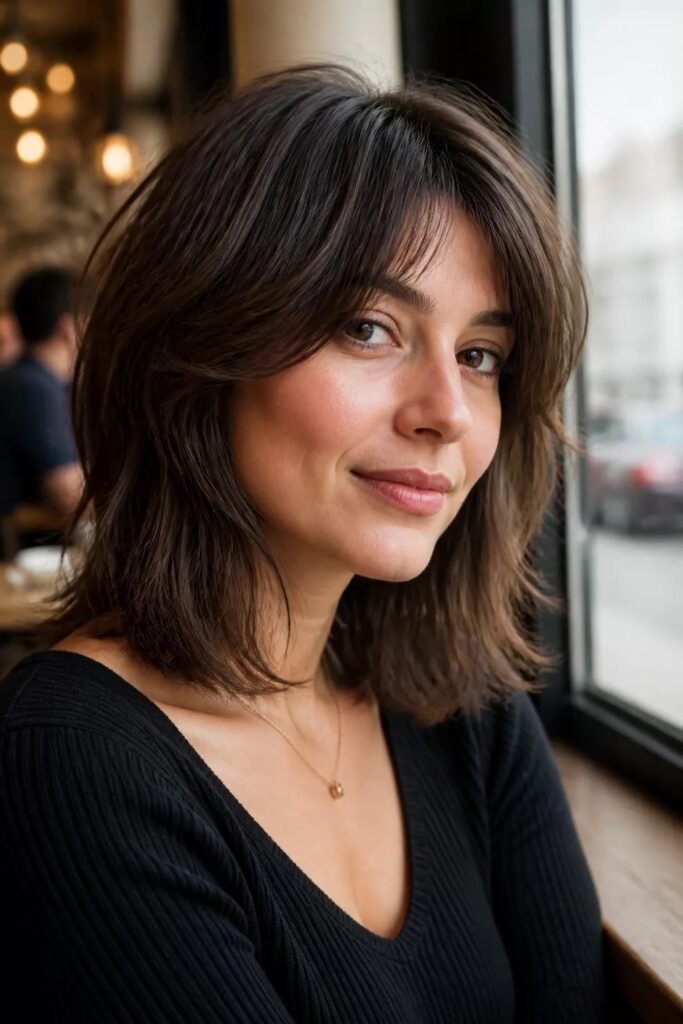 Textured Bob with Curtain Bangs
