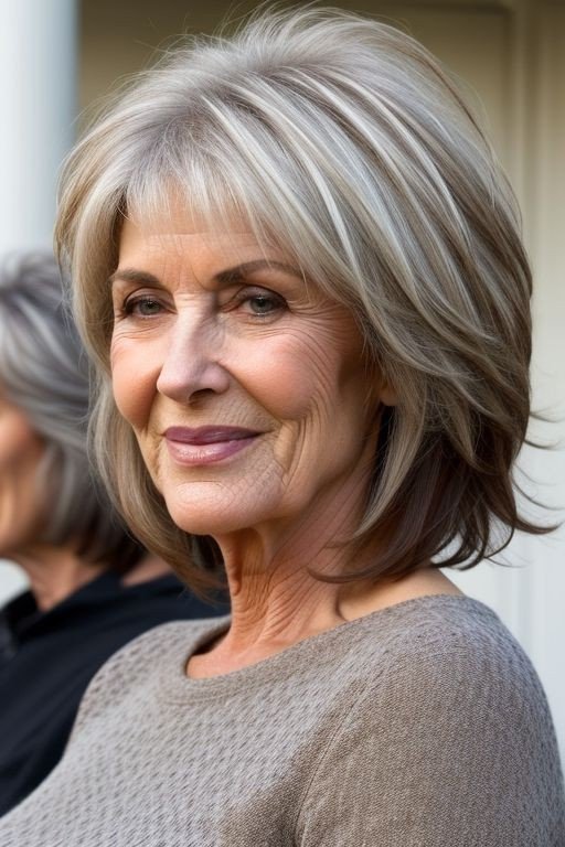 Textured Bob with Curtain Bangs