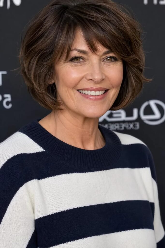 Textured Bob with Curtain Bangs