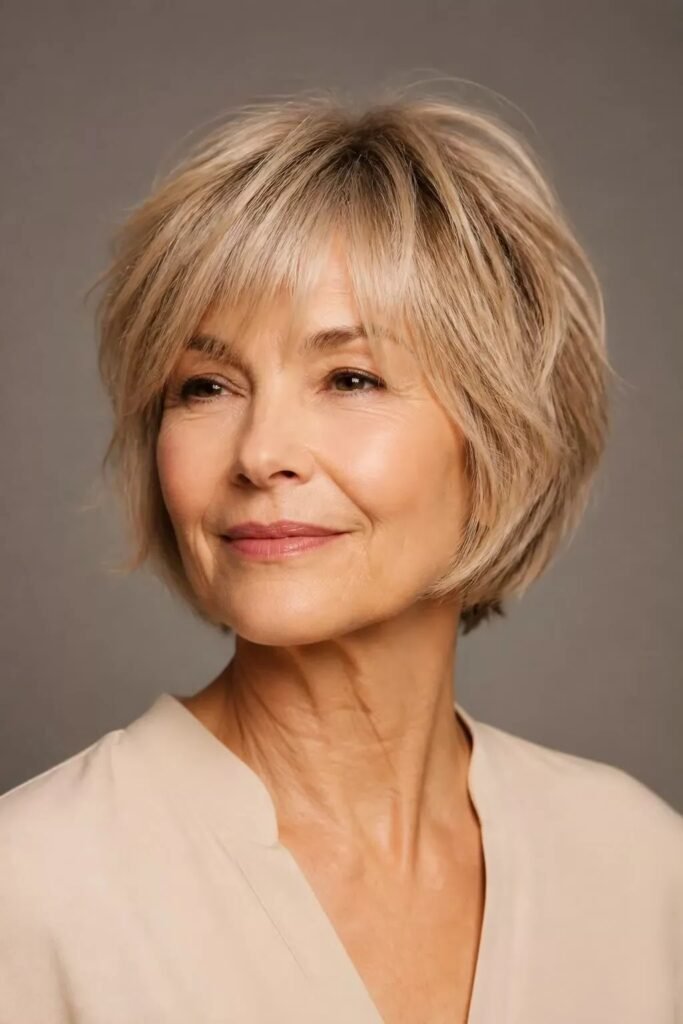 Textured Bob with Curtain Bangs
