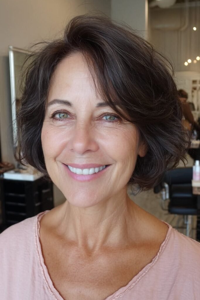Textured Bob with Curtain Bangs