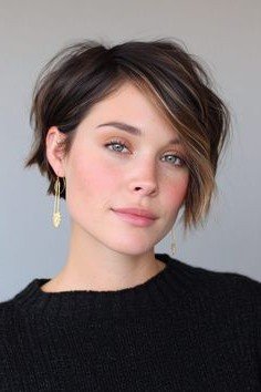 Textured Bob with Curtain Bangs