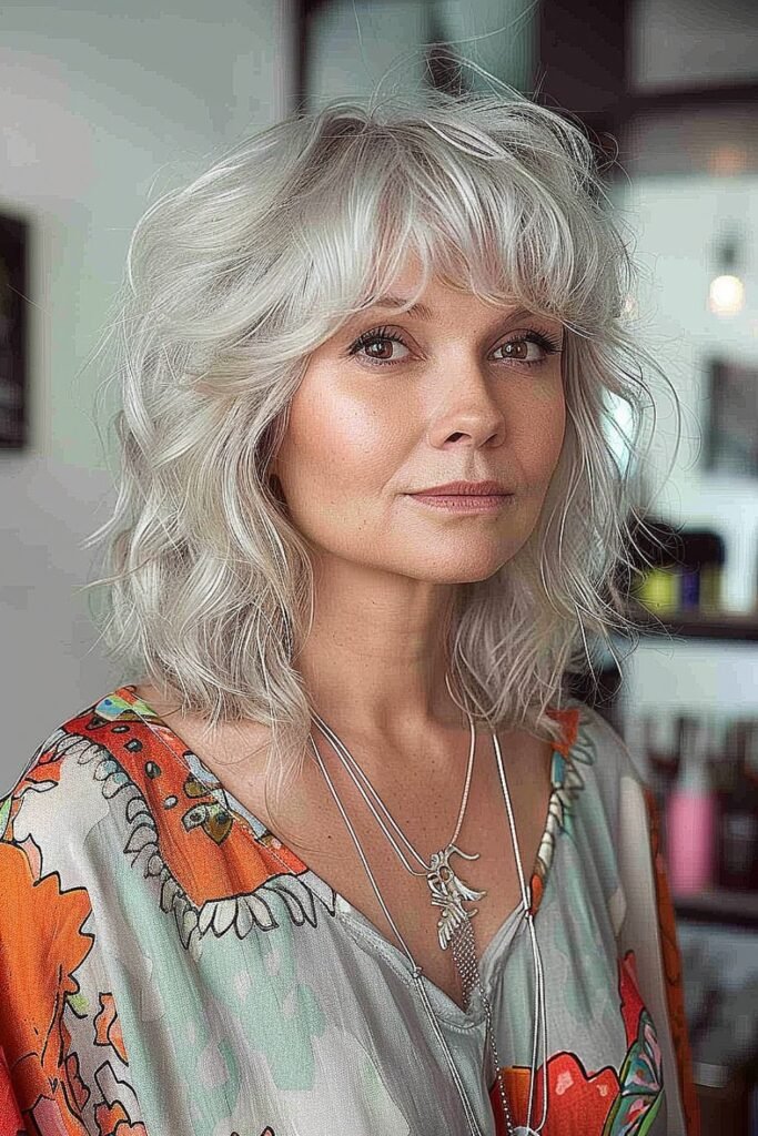 Textured Bob with Curtain Bangs