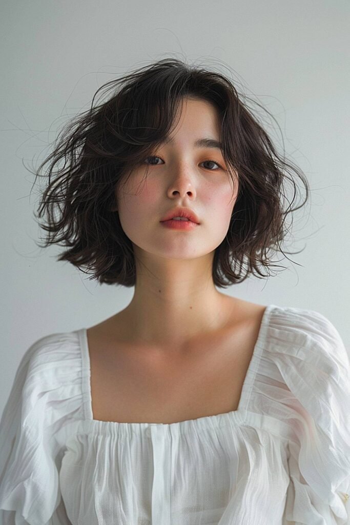 Textured Bob with Curtain Bangs